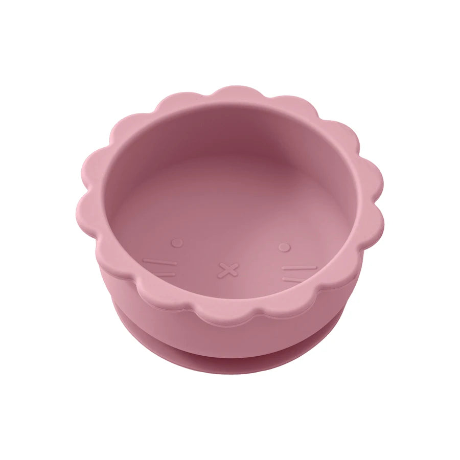 1PC Baby Silicone Bowl Cute Cartoon Lion Shape Baby Tableware Solid Color Baby Food Storage