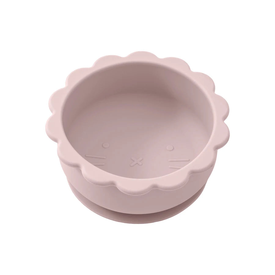 1PC Baby Silicone Bowl Cute Cartoon Lion Shape Baby Tableware Solid Color Baby Food Storage