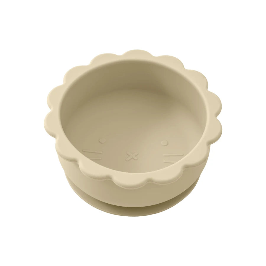 1PC Baby Silicone Bowl Cute Cartoon Lion Shape Baby Tableware Solid Color Baby Food Storage