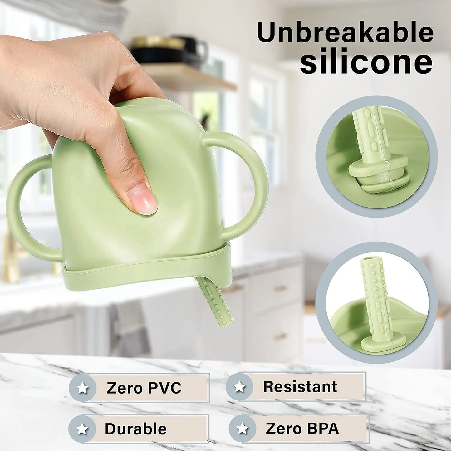 YLS Silicone Baby Feeding Set 5PCS Baby Weaning Supplies Self Feeding Utensils Suction Plate